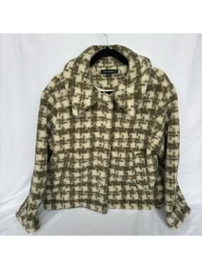 Blu Pepper Plaid Sherpa Jacket- Large